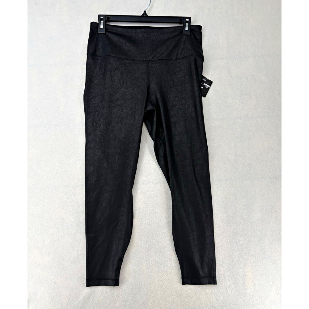 90 Degree by Reflex Vintage Lux Leather Look High Rise Ankle Leggings L Black
